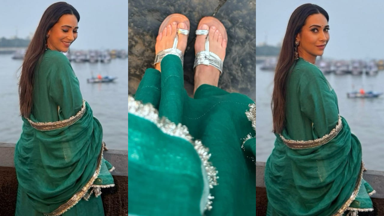 Karisma Kapoor in green kurta set