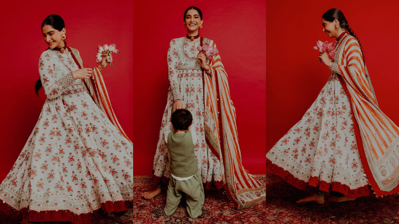 Sonam Kapoor in floral anarkali 