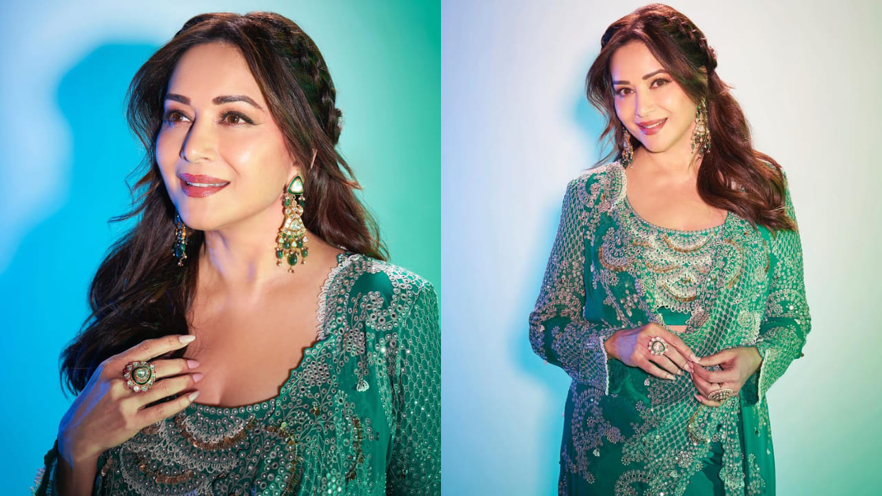 Madhuri Dixit in curtain bangs