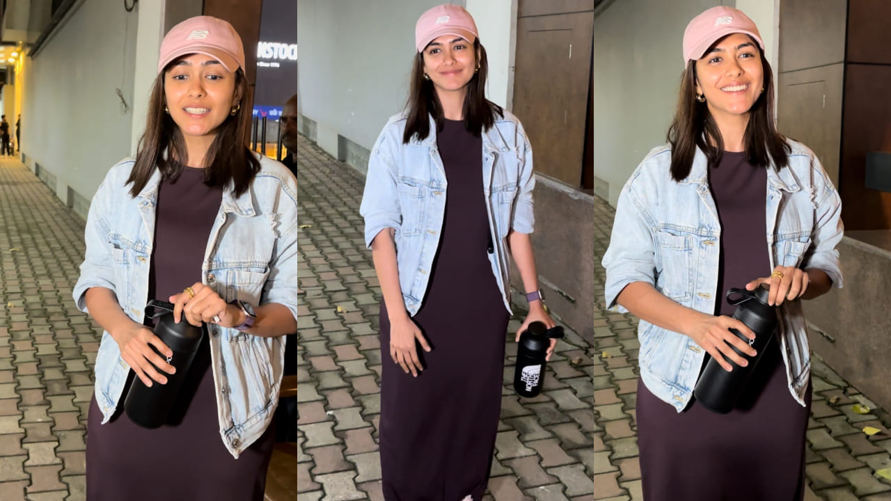 Mrunal Thakur mixes laid-back vibes with sporty flair in her purple dress, jacket and cap 