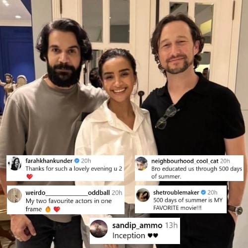 Rajkummar Rao-Patralekhaa host Inception actor Joseph Gordon-Levitt, Farah Khan thanks couple for ‘lovely evening’, see PIC