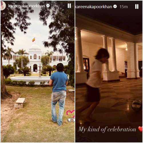 Kareena Kapoor DROPS glimpse of Saif Ali Khan chilling at Pataudi Palace on their wedding anniversary; Taimur plays volleyball; 'My kind of celebration'