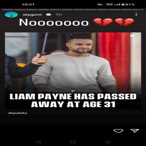 Aly Goni's reaction to Liam Payne's death