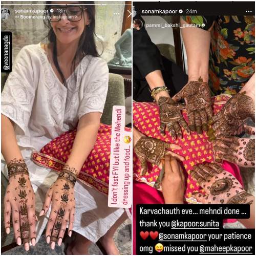 Karwa Chauth 2024: Sonam Kapoor flaunts henna hands ft husband Anand Ahuja and son Vayu's names; says 'I don't fast FYI but...'