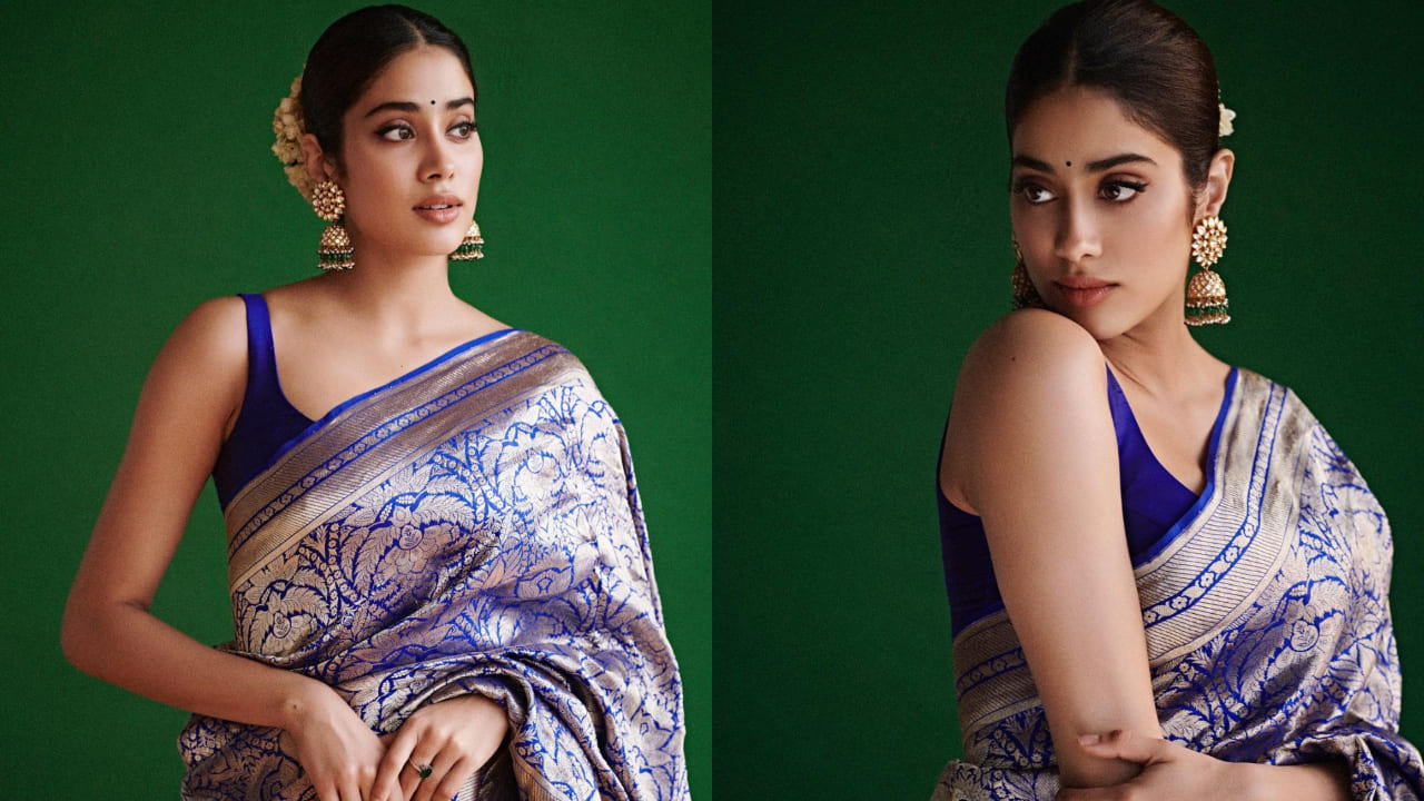 Janhvi Kapoor in banarasi saree