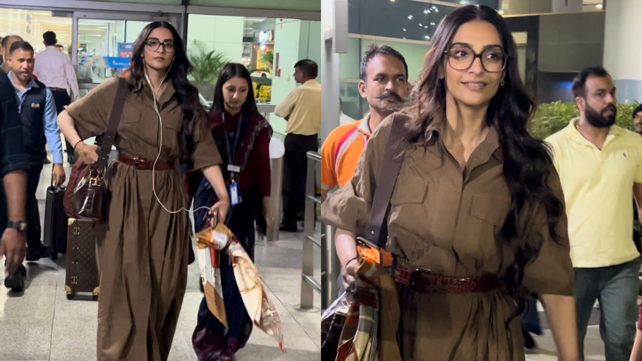 Sonam Kapoor in brown maxi dress