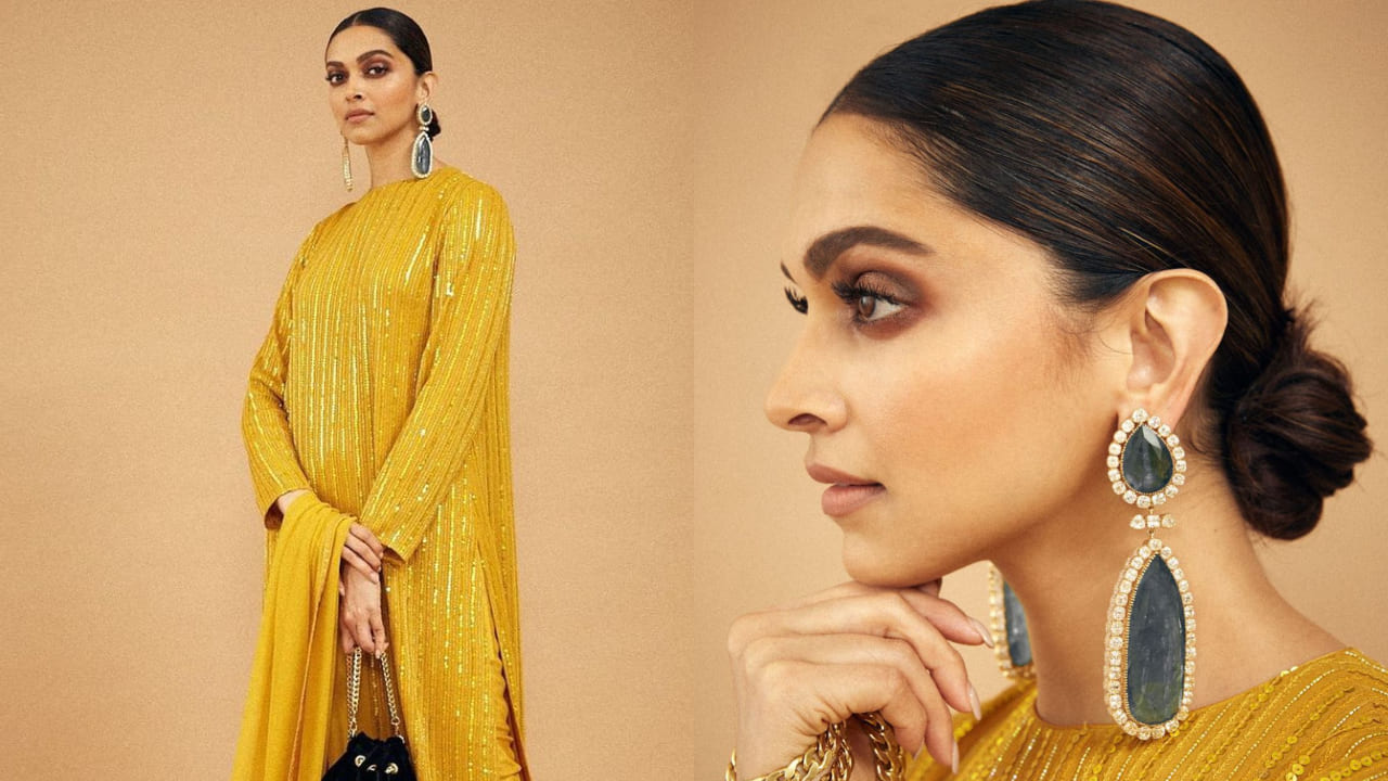 Deepika Padukone in slick back bun