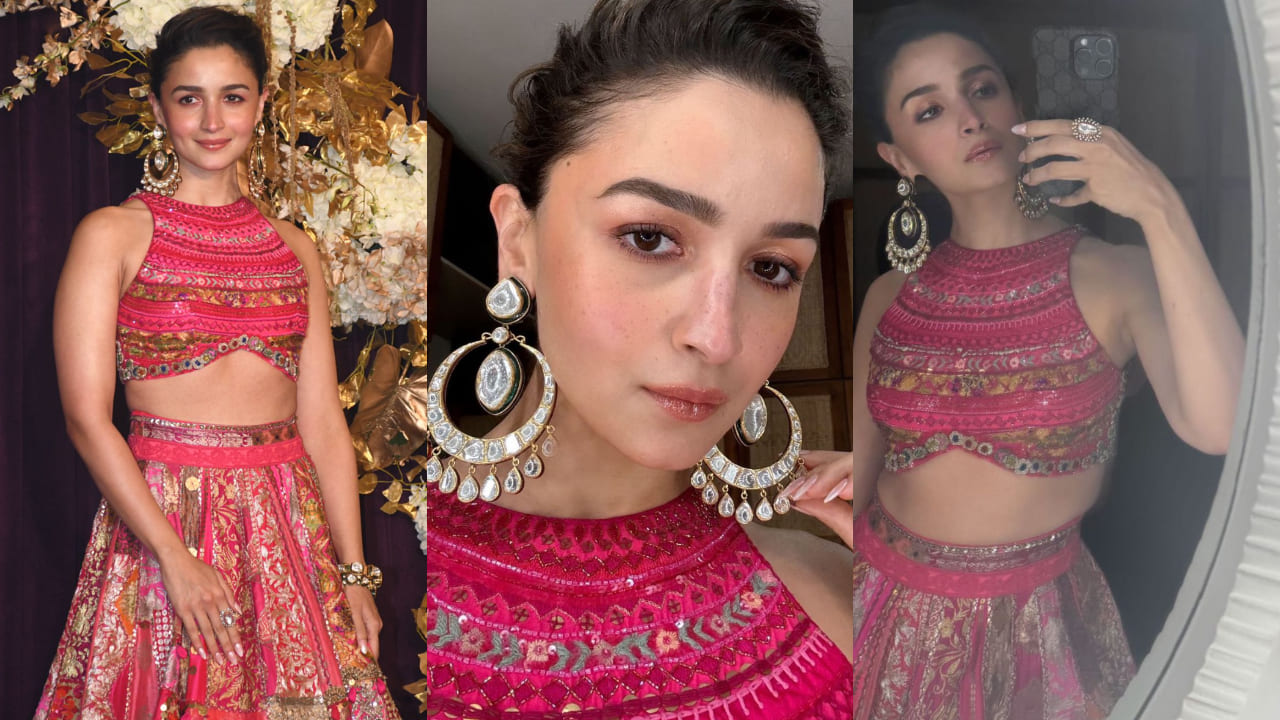 Alia Bhatt repeats her custom pink mehendi lehenga and serves sustainable glam 