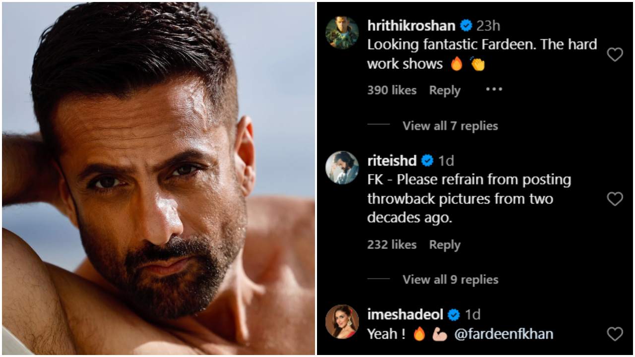 Housefull 5 star Fardeen Khan turns handsome hunk as he enjoys the sun in shirtless PICS; Hrithik Roshan, Riteish Deshmukh and more react