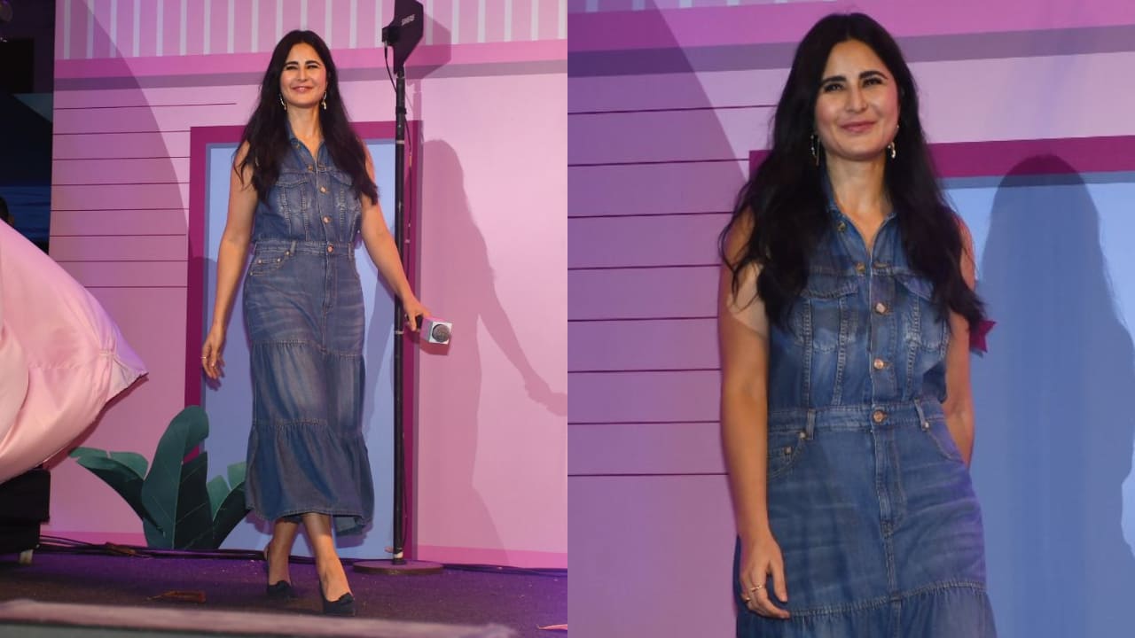 Katrina Kaif wears long denim dress worth Rs 40,496 and it's incredible  choice for Friday workwear to dinner | PINKVILLA