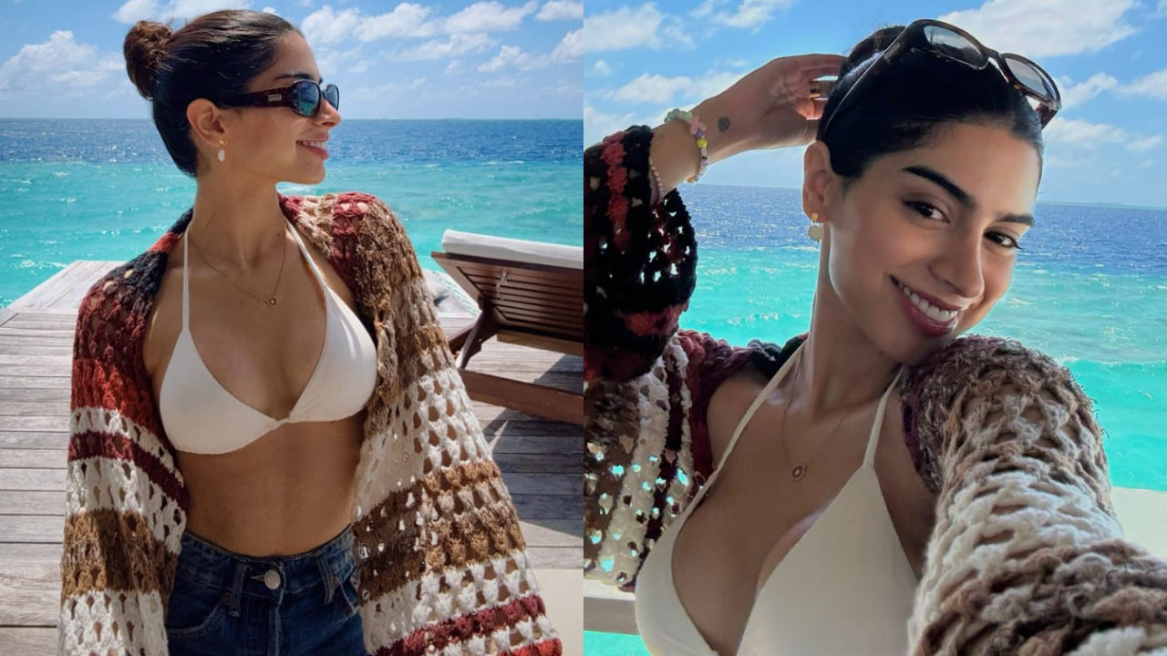 Khushi Kapoor in white bikini 