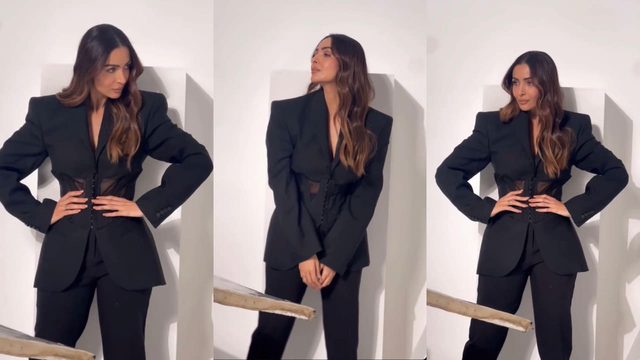 Malaika Arora serves up sophistication with a side of sass in her black corset pantsuit