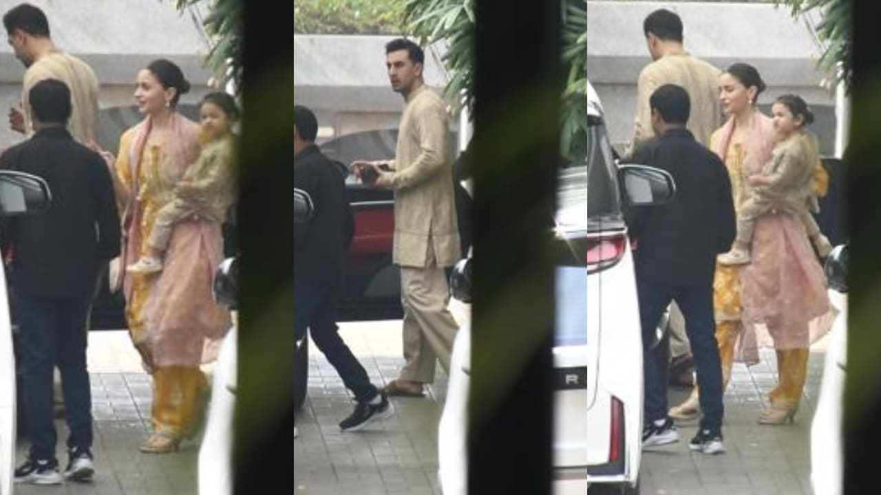 Alia Bhatt, Ranbir Kapoor and Raha at Diwali celebrations