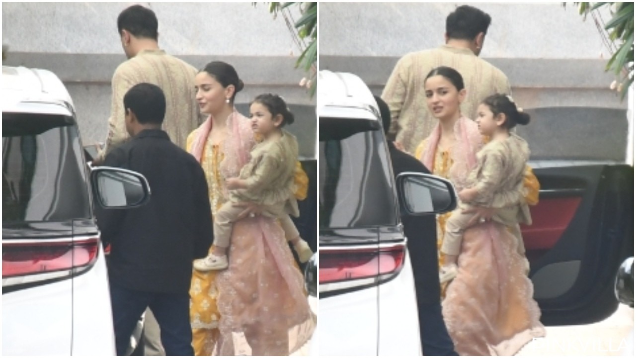 PICS: Ranbir Kapoor twins with Raha as they step out alongside Alia Bhatt for Diwali celebrations; don’t miss little one’s cute expressions