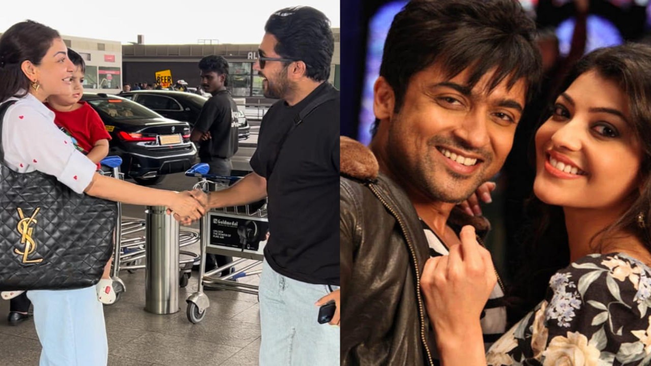 WATCH: Suriya bumps into his Maattrraan co-star Kajal Aggarwal at the Mumbai airport