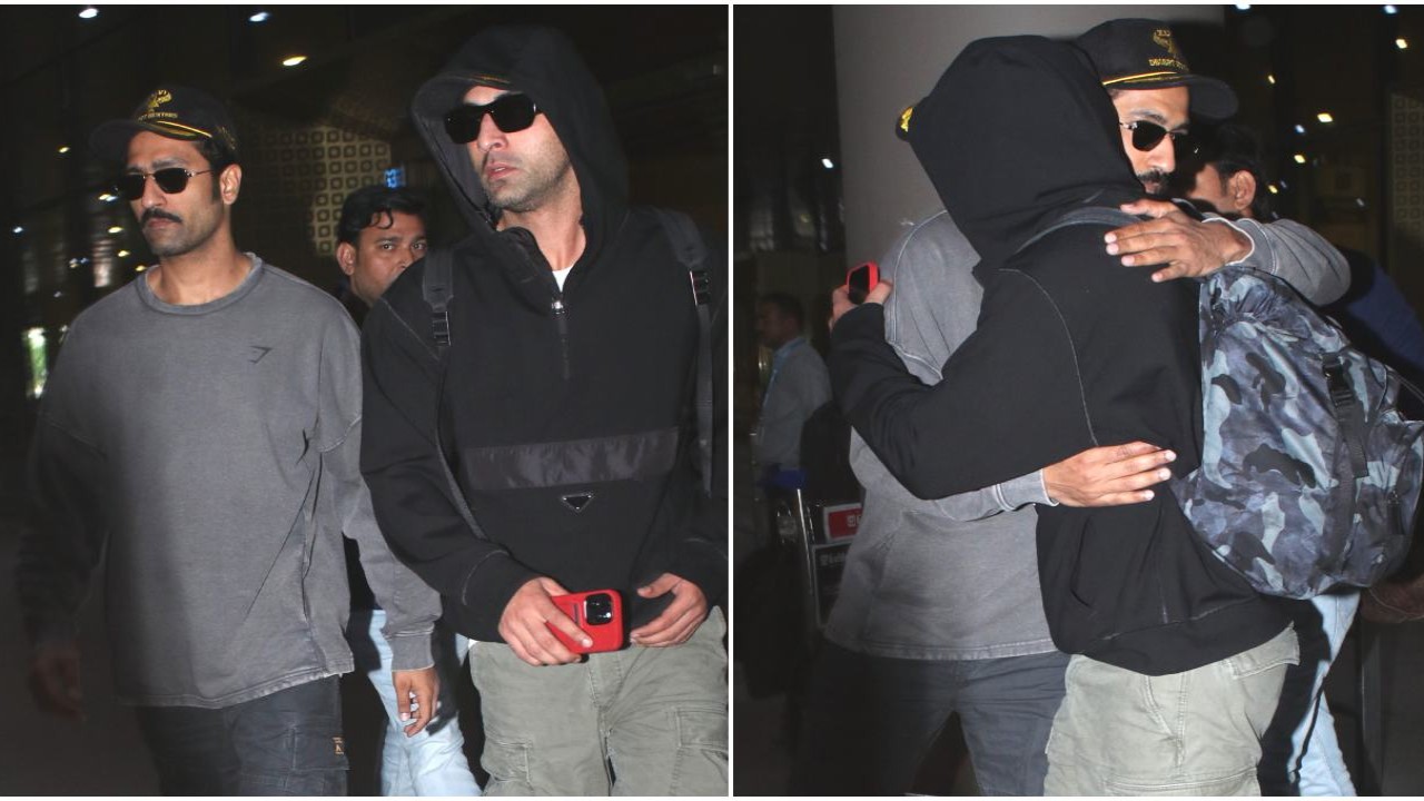 Ranbir Kapoor and Vicky Kaushal’s sweet bromance moment at airport has fans gushing over Sanju and Kamli’s precious bond; Watch