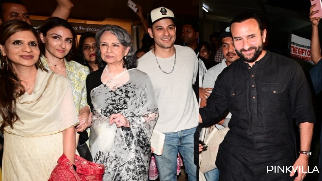 Saif Ali Khan stuns in all-black look as he joins mom Sharmila Tagore, sister Soha Ali Khan, Kunal Kemmu for family movie date: WATCH