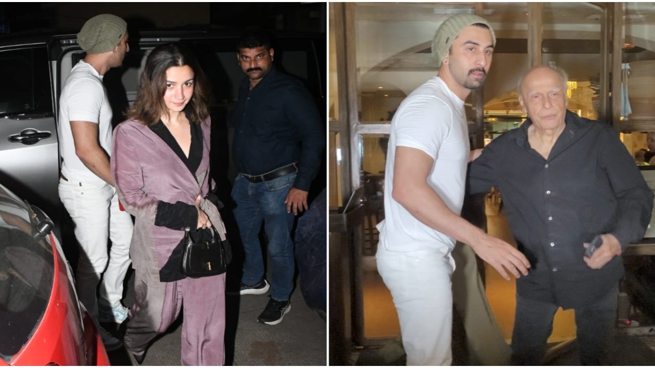 Alia Bhatt and Ranbir Kapoor step out for dinner as they celebrate Soni Razdan's birthday; Mahesh Bhatt chats with son-in-law