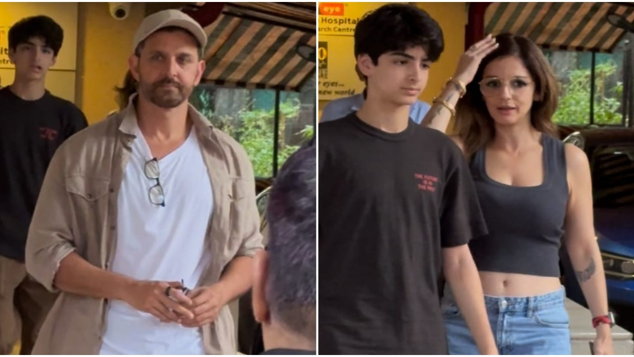 Hrithik Roshan and ex-wife Sussanne Khan spotted with their son in the city; don’t miss trio's camaraderie: WATCH