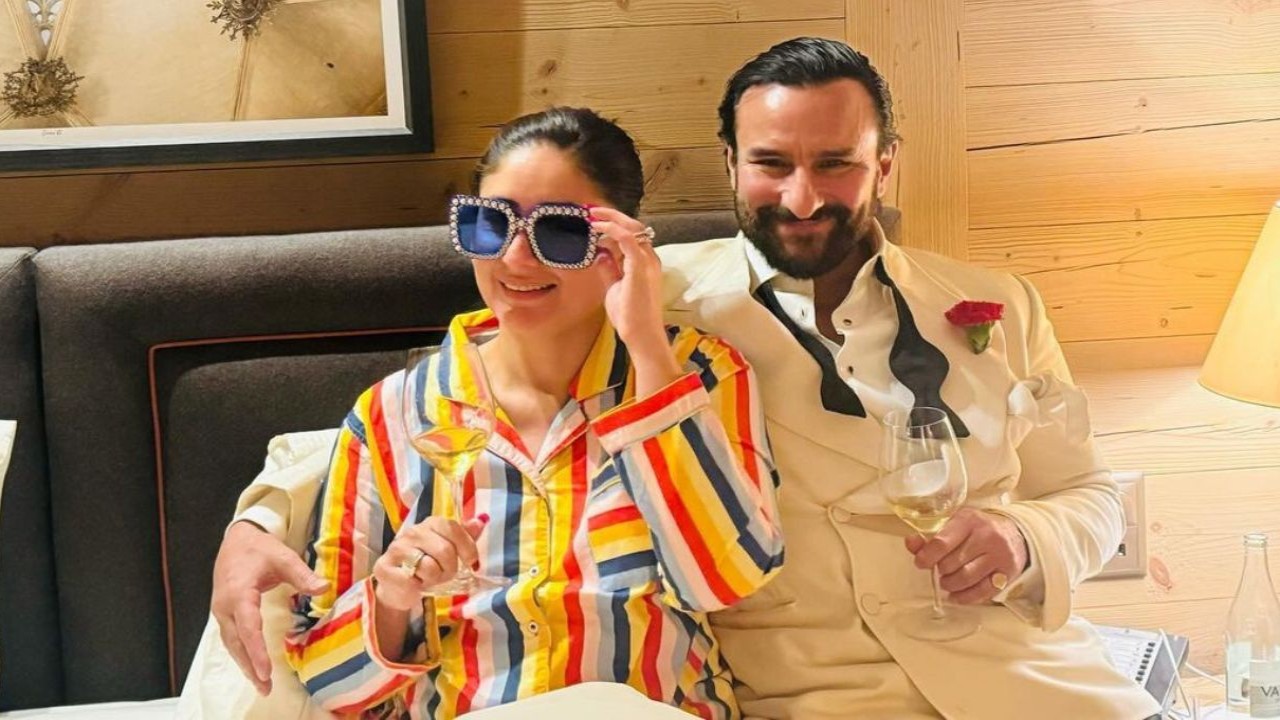 Saif Ali Khan kissing wife Kareena Kapoor in this UNSEEN pic from their anniversary celebration is proof their match is made in heaven