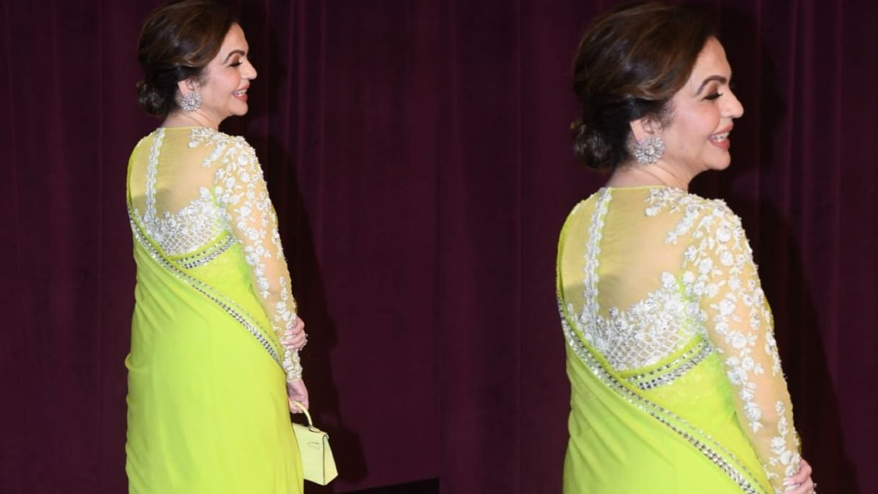 Nita Ambani green saree look 