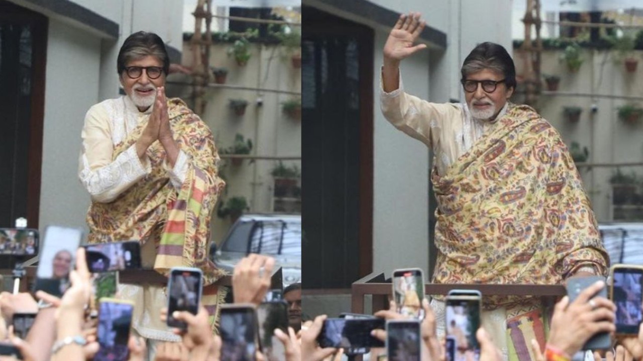 Birthday Boy Big B greets fans outside his bungalow; netizens love his sweet gesture