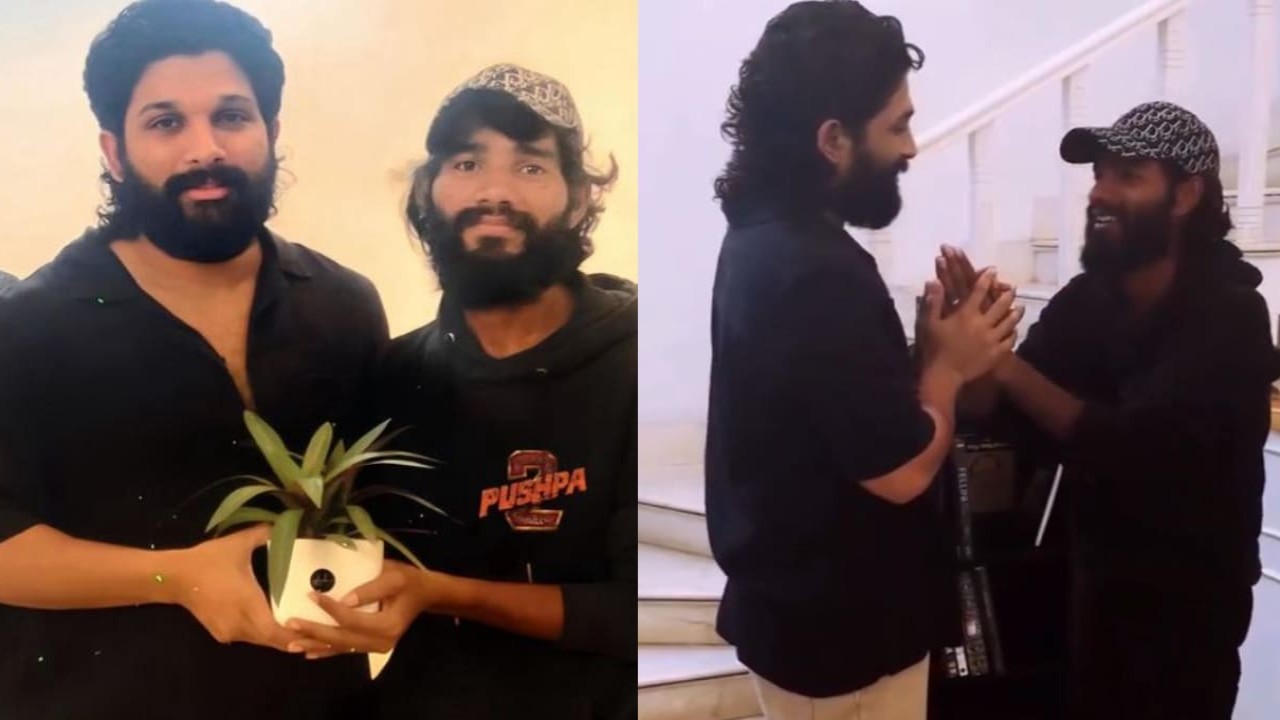 WATCH: Allu Arjun's fan cycles 1600 Km to meet him, breaks down seeing his 'Real Hero'