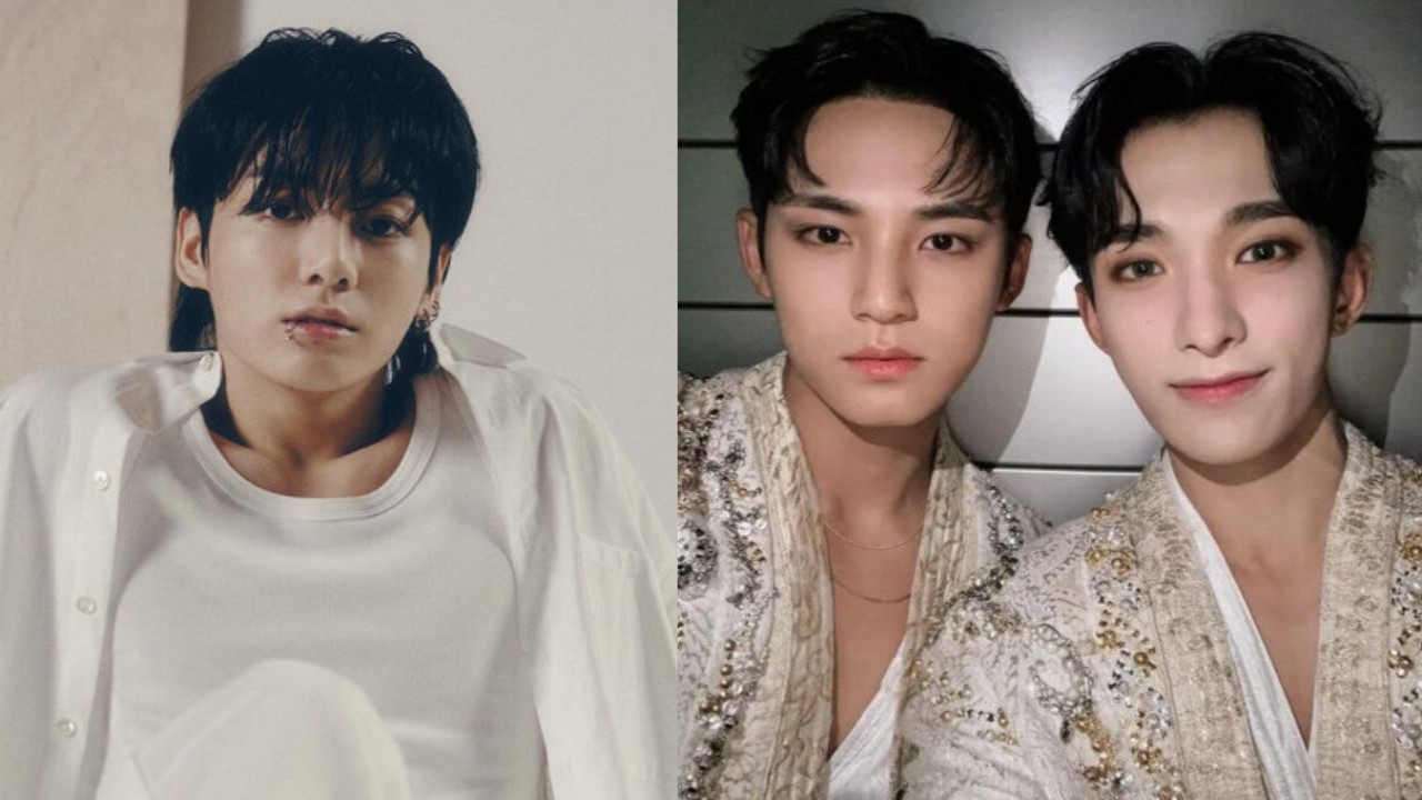 Jungkook, Mingyu and DK: images from BIGHIT MUSIC, PLEDIS Ent X