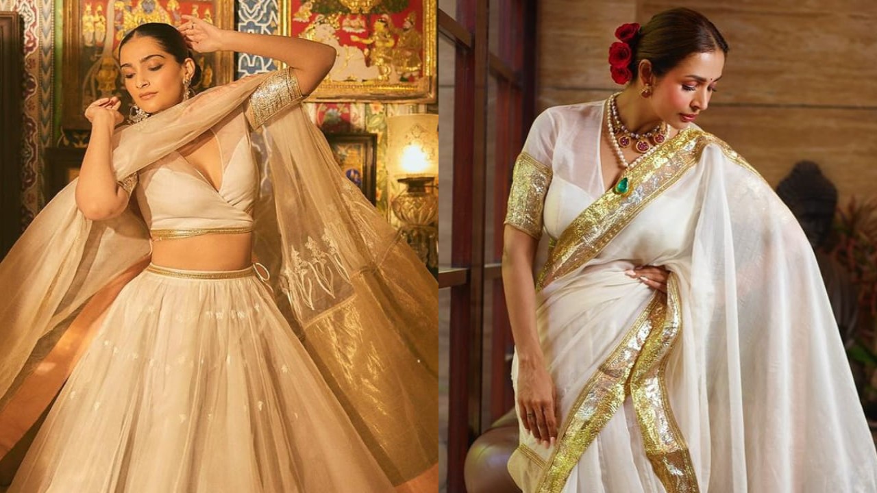 Sonam Kapoor and Malaika Arora in ivory lehenga 