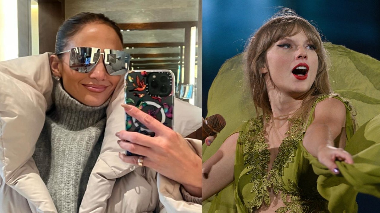 Jennifer Lopez and Taylor Swift (Image 1 via Instagram/Lopez, image 2 via Getty Images)