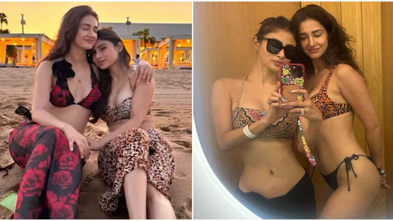 BFFs Mouni Roy and Disha Patani give us beach vacation outfit ideas; swim cover-up is a summer staple