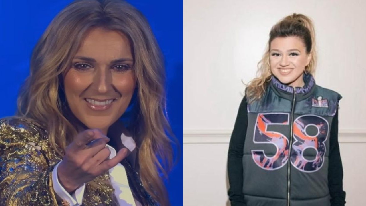 Celine Dion (Youtube/Prime Video) and Kelly Clarkson (CC: Instagram)