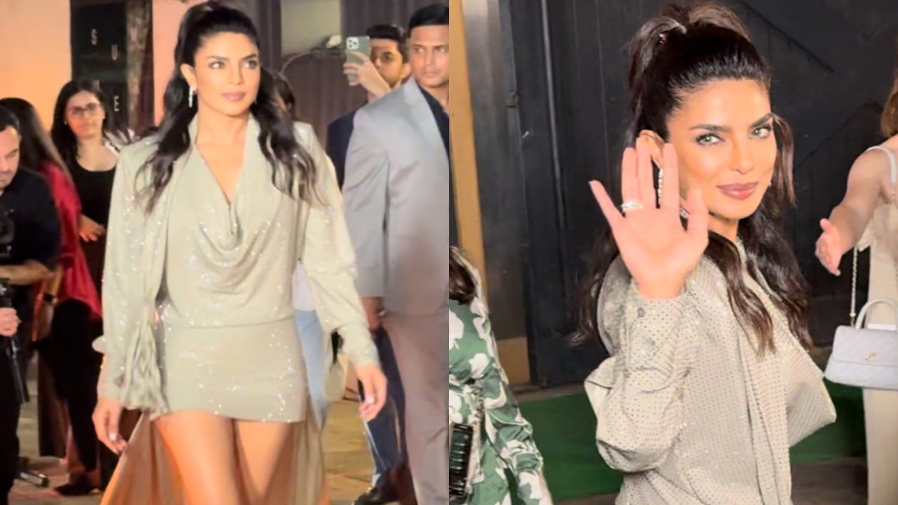 Priyanka Chopra in silver mini dress at an event