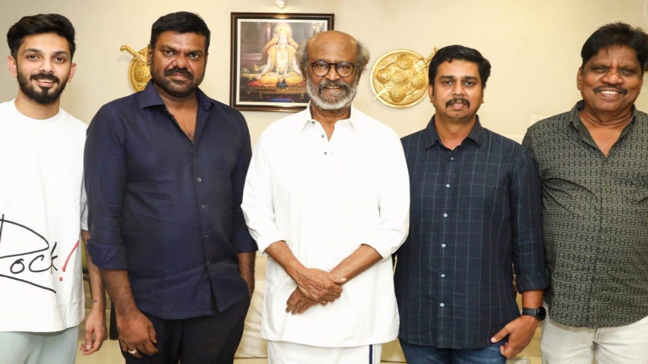 Inside PICS: Rajinikanth and Anirudh Ravichander join Vettaiyan team for film's grand success celebration