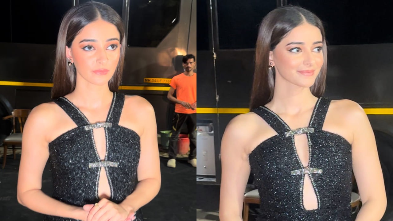 Ananya Panday in black shimmer dress