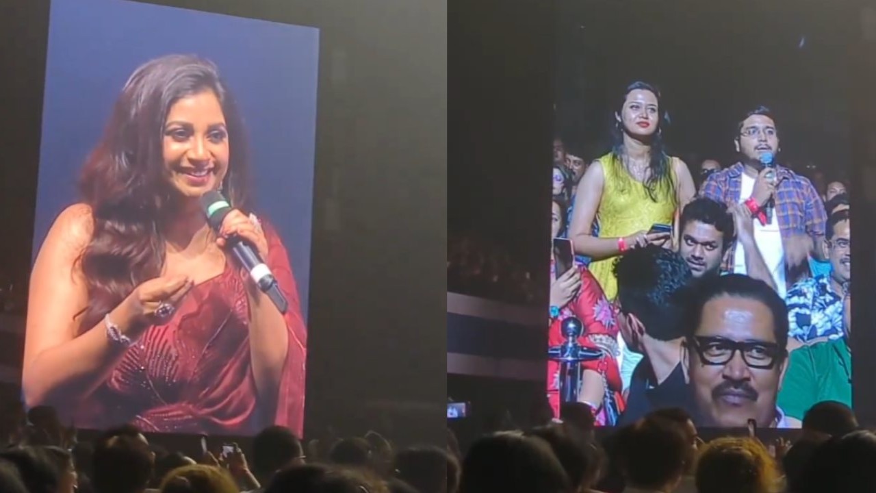 Shreya Ghoshal reacts to a Kolkata Man proposing lover during her concert 