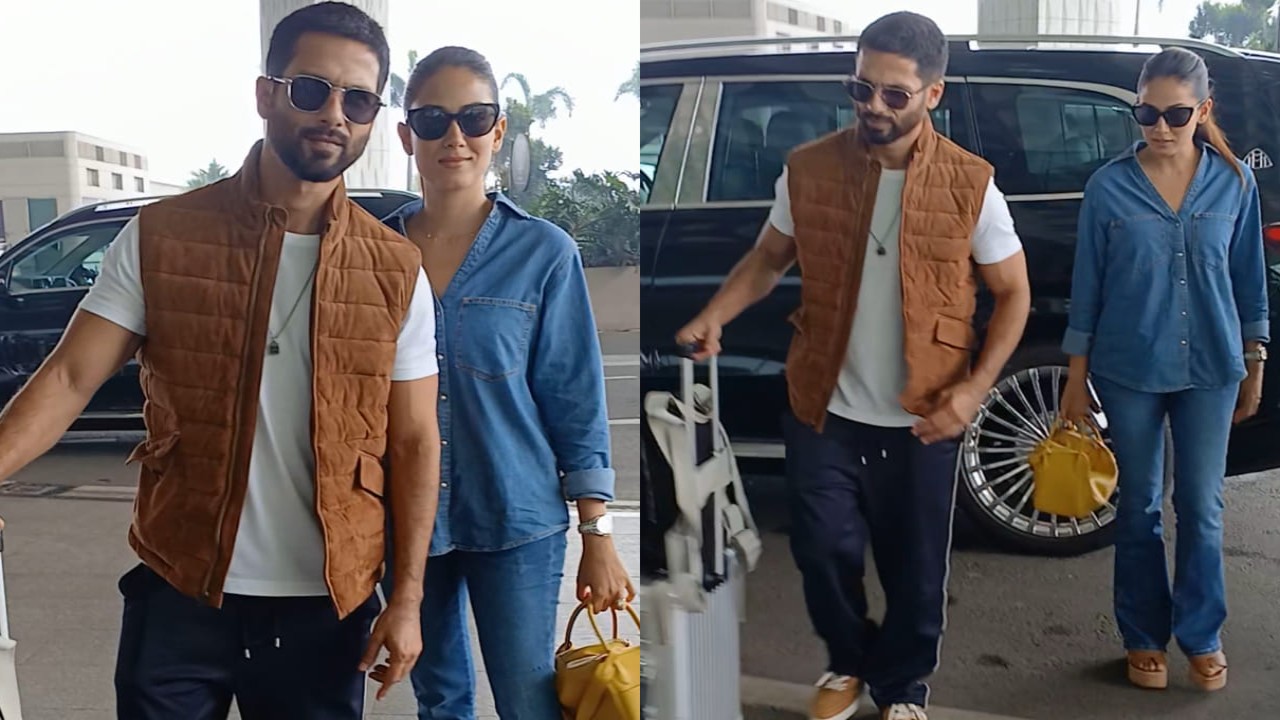 Shahid Kapoor and Mira Rajput at airport