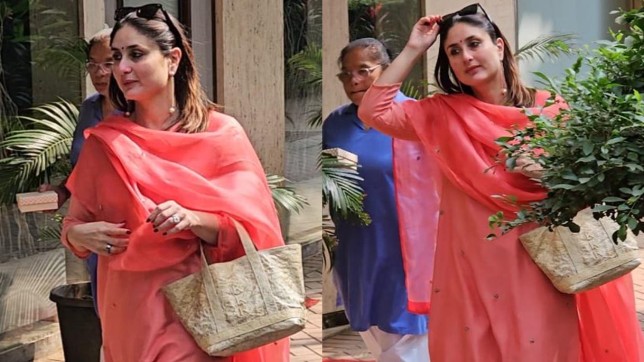 Kareena Kapoor stuns in pink suit for Dhanteras but her customized bag steals the show