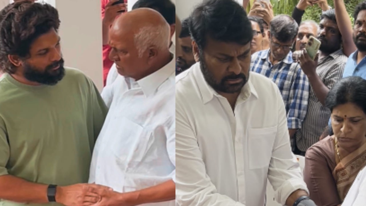 Allu Arjun and Chiranjeevi arrive to pay their last respects to Rajendra Prasad's daughter as she passes away after suffering heart attack: WATCH