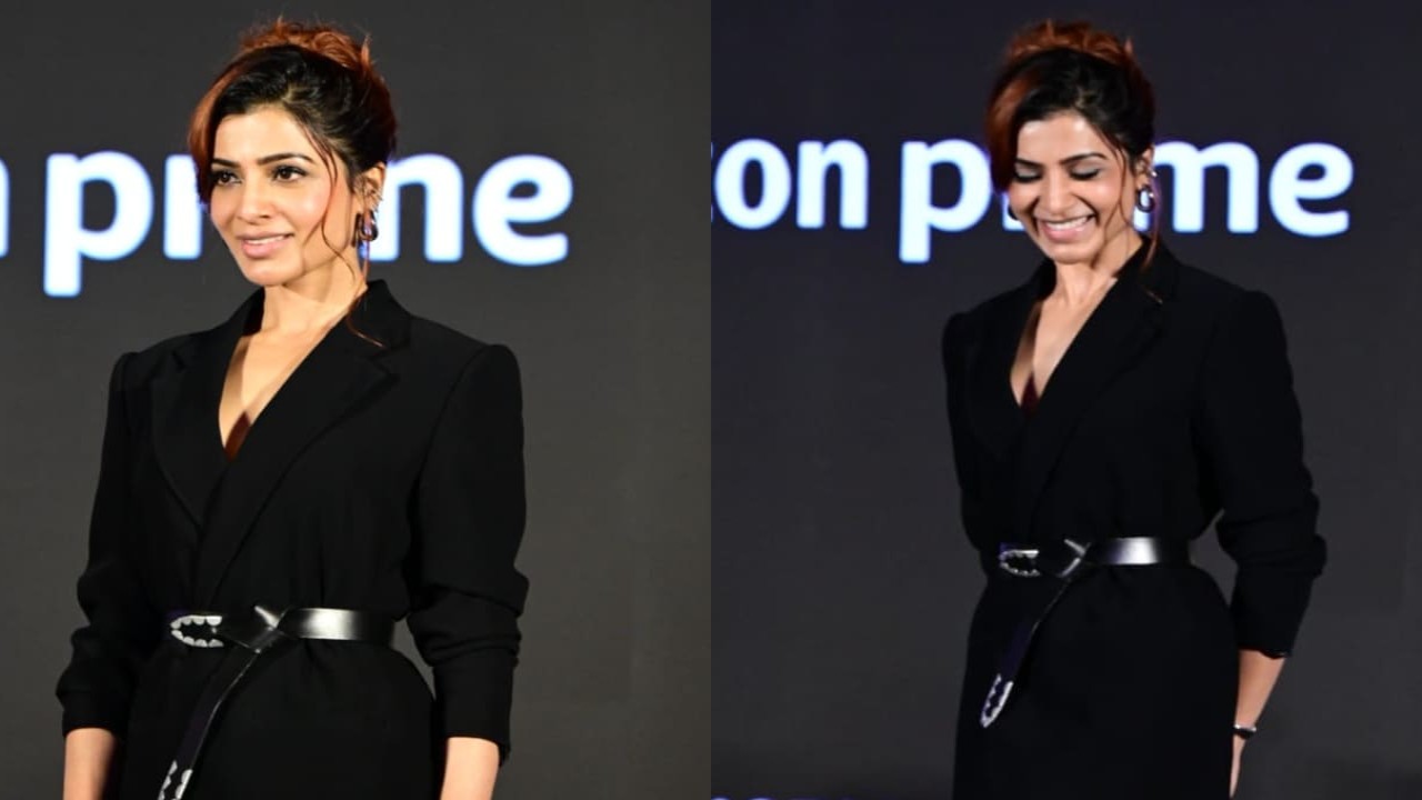 Samantha Ruth Prabhu in black blazer and mesh dress 