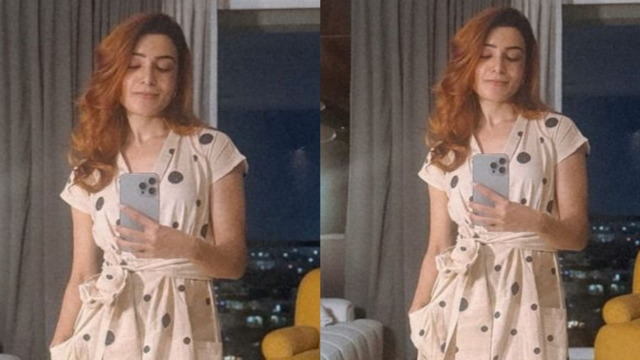 Samantha Ruth Prabhu in polka dot dress