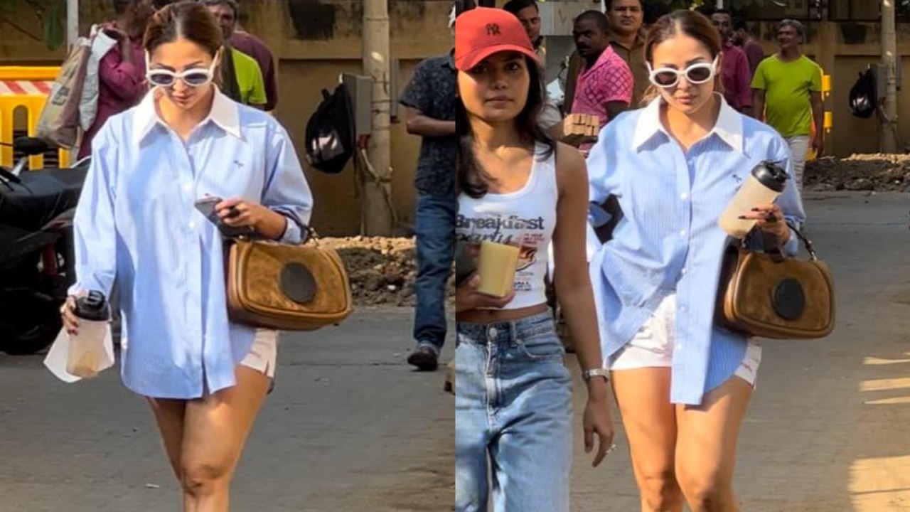 Malaika Arora was spotted in the city dressed in a casual shirt and white shorts and it's the perfect outfit to run mid-day errands.