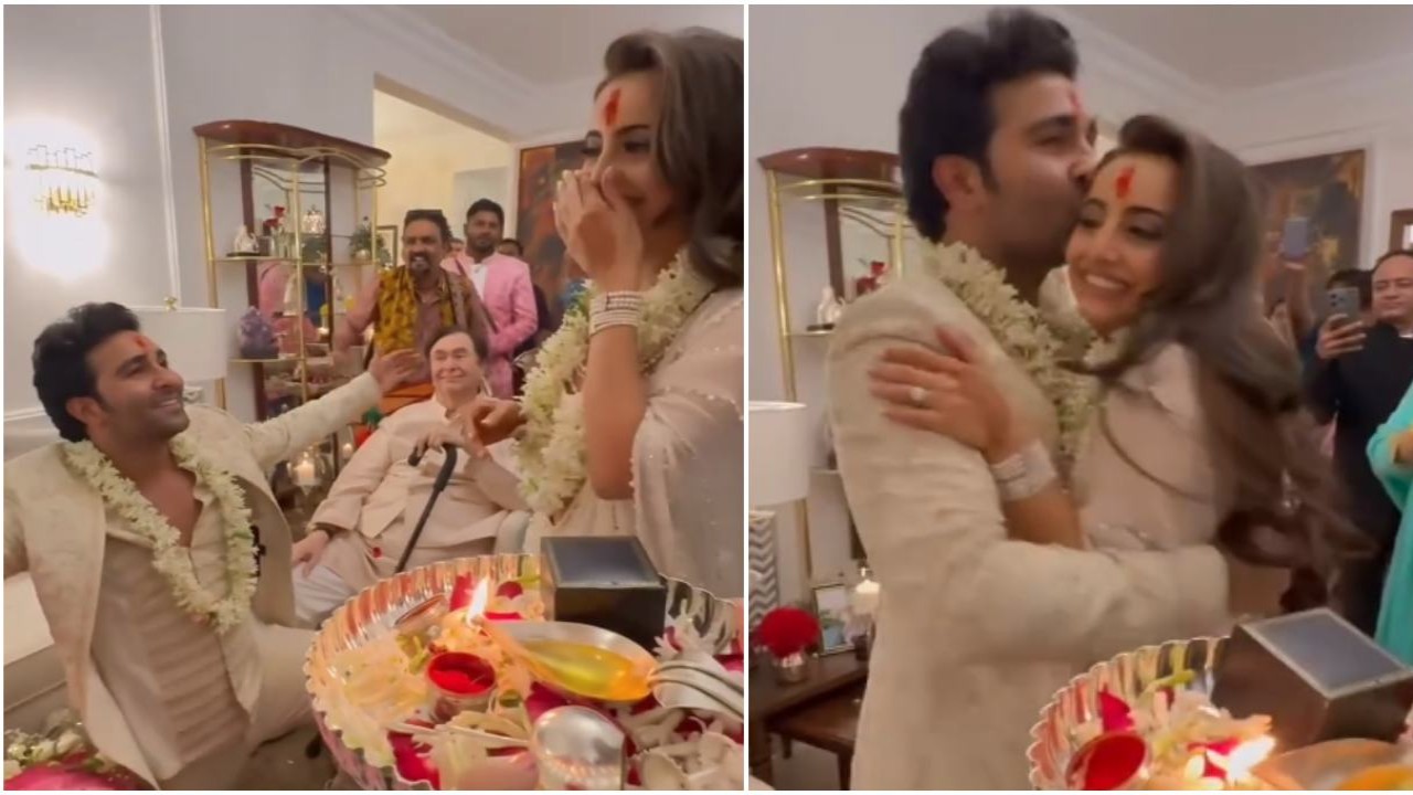 WATCH: Aadar Jain’s filmy style of putting ring on fiancée Alekha Advani’s finger proves he has true Kapoor genes