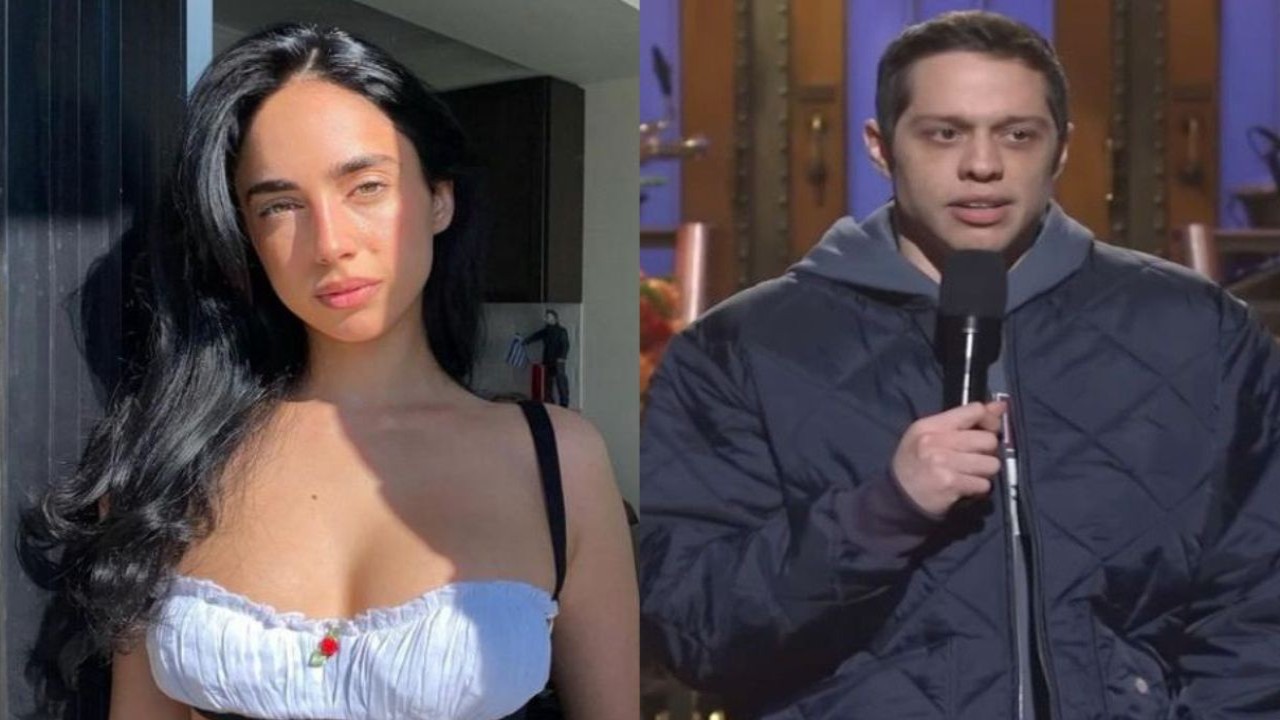 Maria Georgas (CC: Instagram) and Pete Davidson (CC: YouTube)