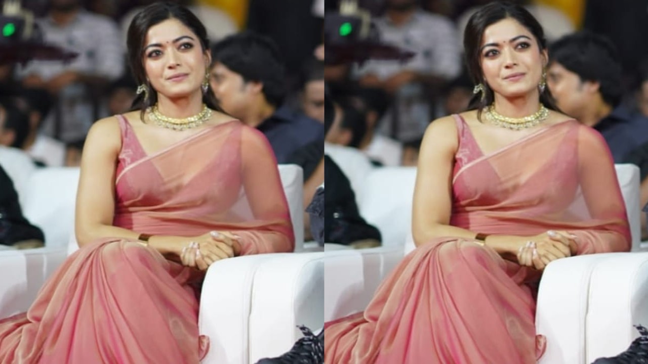 Rashmika Mandanna dons organza saree at KISSIK launch event, proving no one slays like her