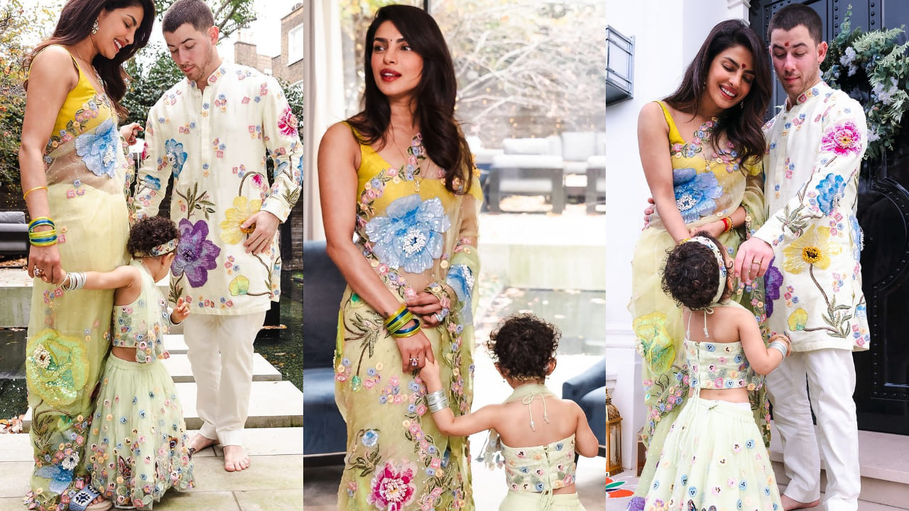 Priyanka Chopra in floral saree 