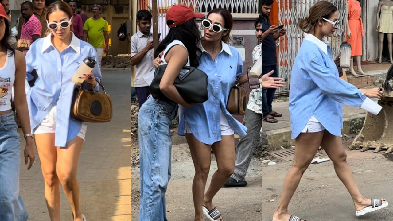 Malaika Arora was spotted in the city dressed in a casual shirt and white shorts and it's the perfect outfit to run mid-day errands.