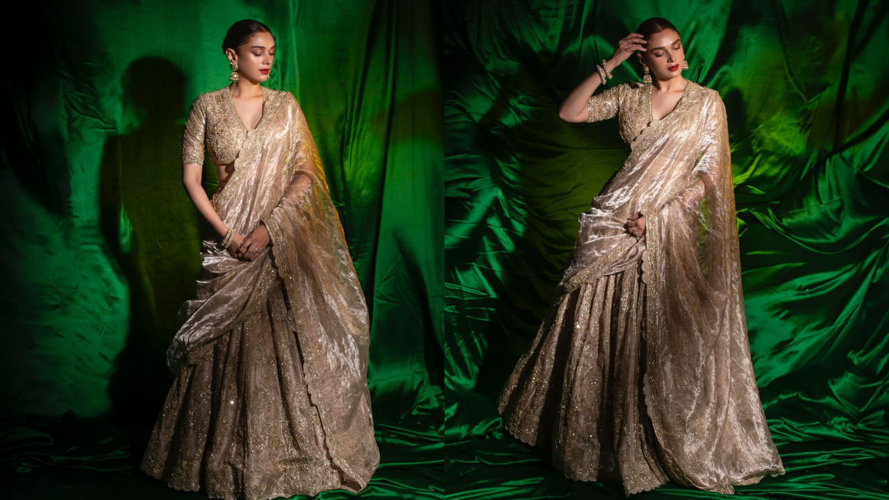 Aditi Rao Hydari in tissue lehenga