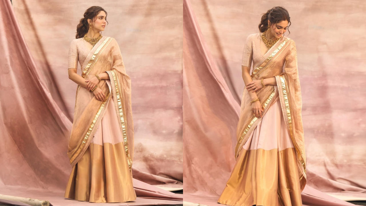 Sharvari wagh in pastel lehenga