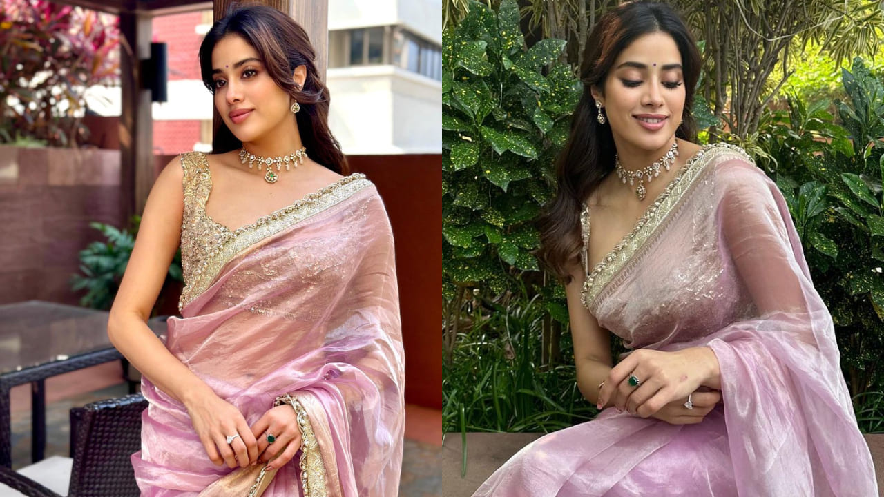 Janhvi Kapoor in tissue saree